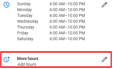 More Hours Button
