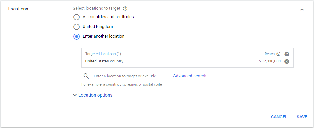 location targeting